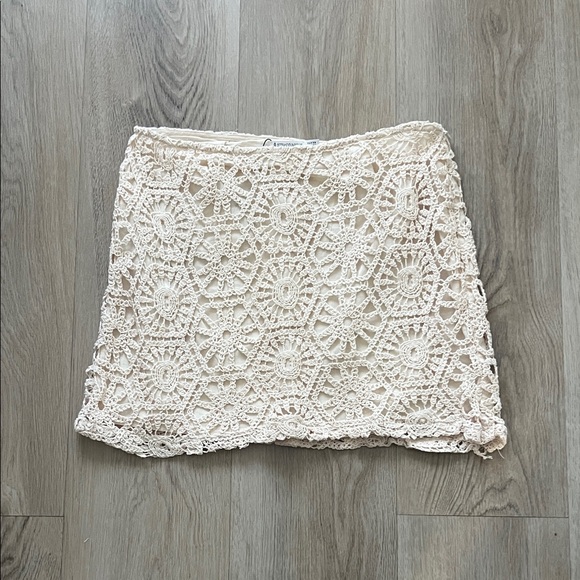 stradivarius Dresses & Skirts - stradivarius Crochet Mini Skirt in Cream